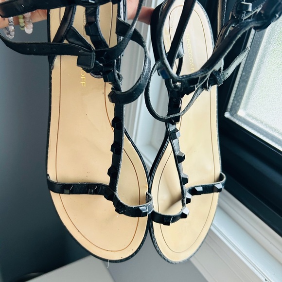 Rebecca Minkoff Black Leather Georgina Gladiator Sandals Women’s Size 7 - Picture 7 of 10